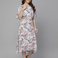 Valbone Women’s Grey Viscose Rayon Print Dress