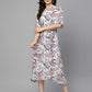 Valbone Women’s Grey Viscose Rayon Print Dress