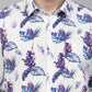 Valbone Men’s  Digital Print White & Blue Leaf Printed Regular Fit Casual Shirt Full Sleeves