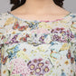 Valbone Women’s White Georgette Floral Printed Dress 3/4 Sleeves