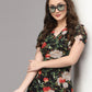 Valbone Women’s Black Georgette Floral Print Dress