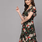 Valbone Women’s Black Georgette Floral Print Dress