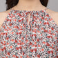 Valbone Women's Red Viscose Printed Jumpsuit