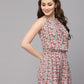 Valbone Women's Red Viscose Printed Jumpsuit