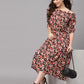Valbone Women's Red Viscose Floral Print Dress