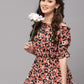 Valbone Women's Red Viscose Floral Print Dress