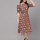 Valbone Women's Red Viscose Floral Print Dress