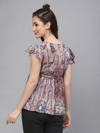 Brown Shad Printed Top