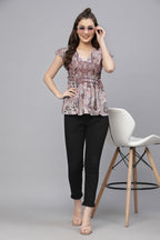 Brown Shad Printed Top