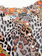 Orange Jacquard  Printed Dress