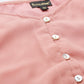 Valbone Women's Peach Georgette Button Closure Top Full-Sleeves