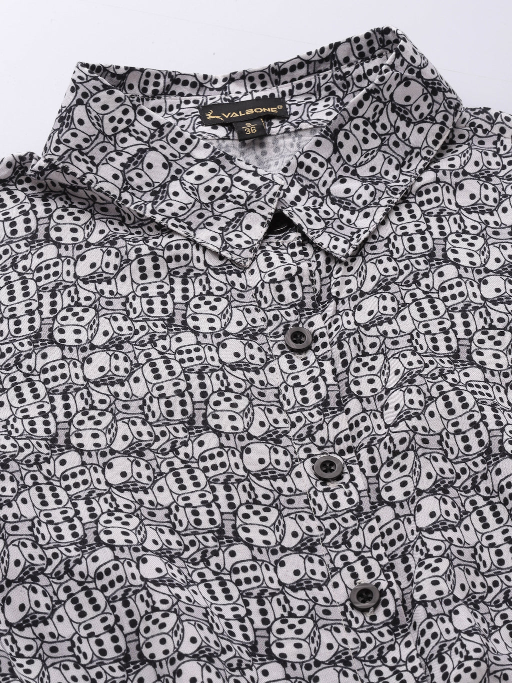 White Rayon (Ludo Dice) Printed Top