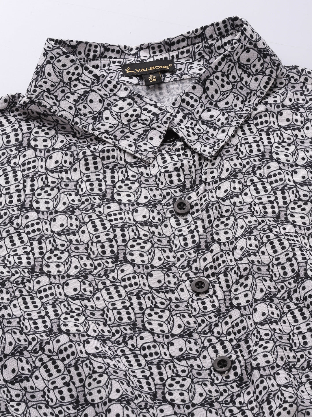 White Rayon (Ludo Dice) Printed Top