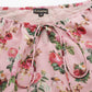 Valbone Women's Georgette Light Pink Floral Print Tie Neck Top Half-Sleeves