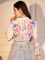 🌸 Floral Heritage Printed Viscose Crop Shirt