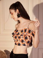 Boho Bloom Printed Viscose Crop Top