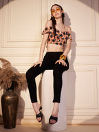 Boho Bloom Printed Viscose Crop Top