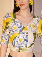 Boho Mosaic Printed Viscose Crop Top
