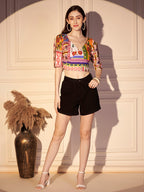 🌺 Boho Mosaic Printed Viscose Crop Top