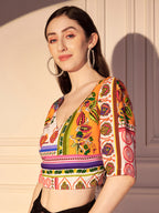 🌺 Boho Mosaic Printed Viscose Crop Top