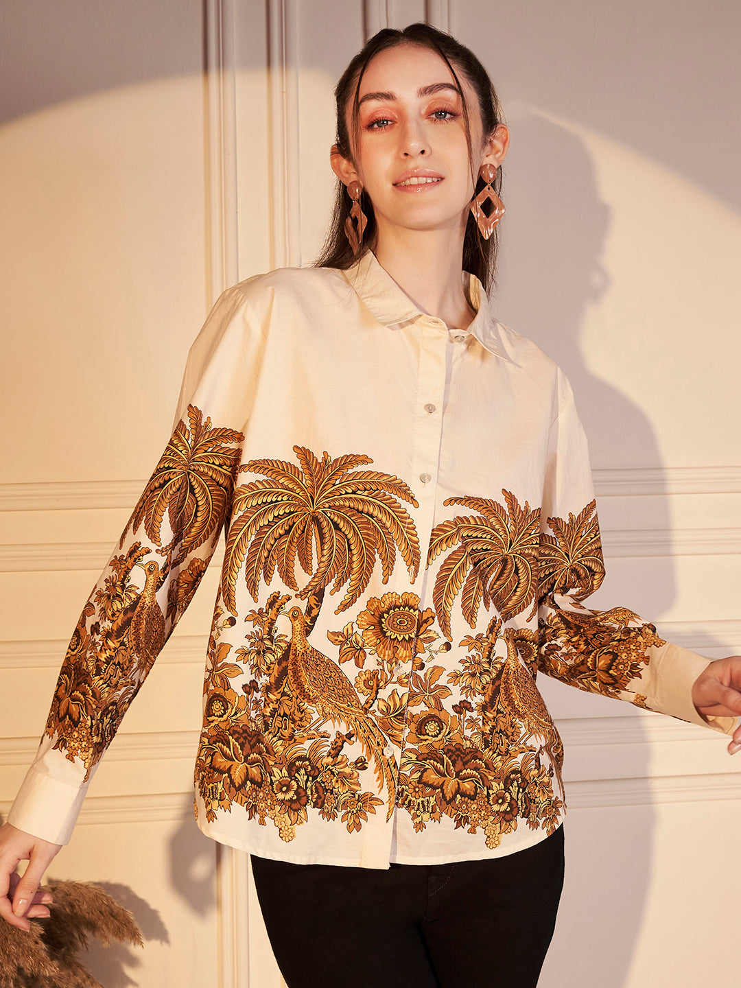 🌿 Tropical Heritage Printed Cotton Shirt