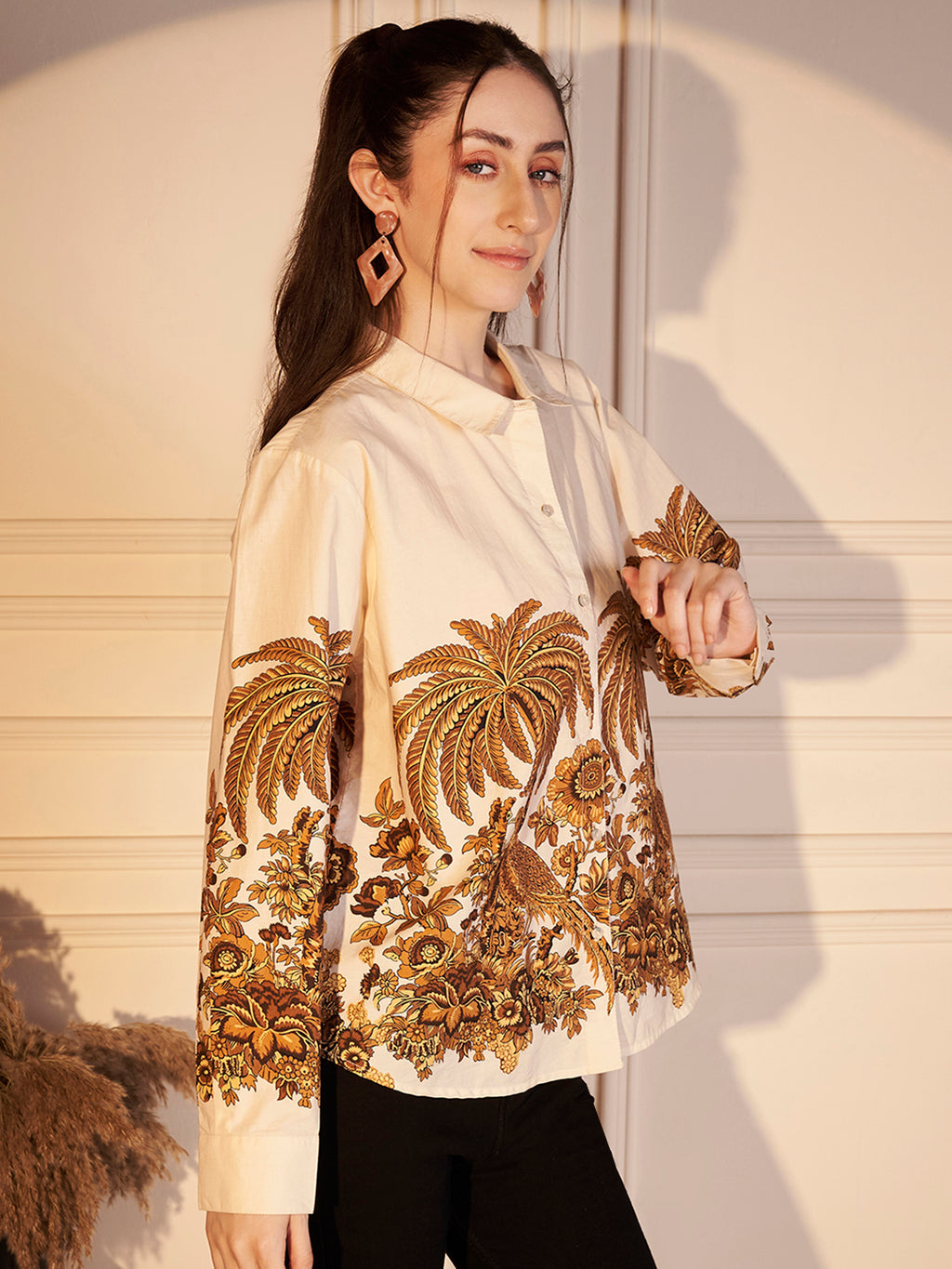 🌿 Tropical Heritage Printed Cotton Shirt