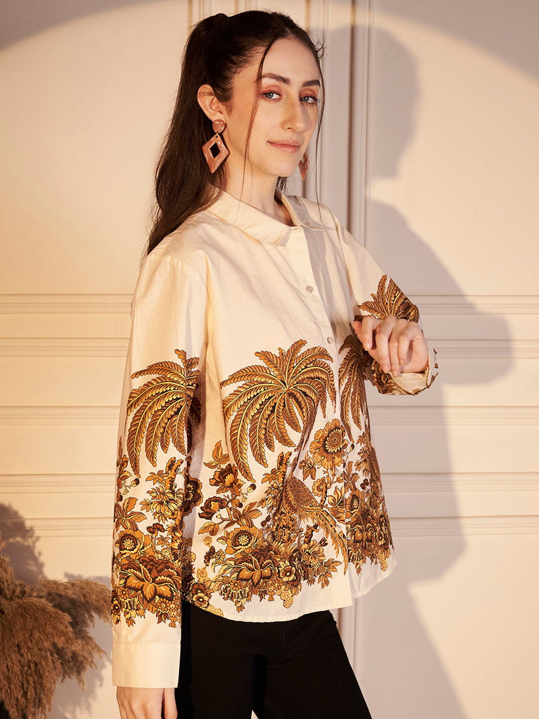 🌿 Tropical Heritage Printed Cotton Shirt