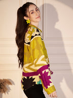 🌼 Geo Bloom Printed Viscose Shirt