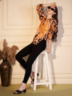 🧡 Retro Swirl Printed Viscose Shirt