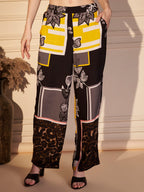 Black & Yellow Abstract Print Shirt Co-ord Set