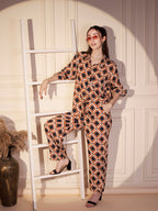 Retro Geometric Print Shirt & Trouser Co-ord Set