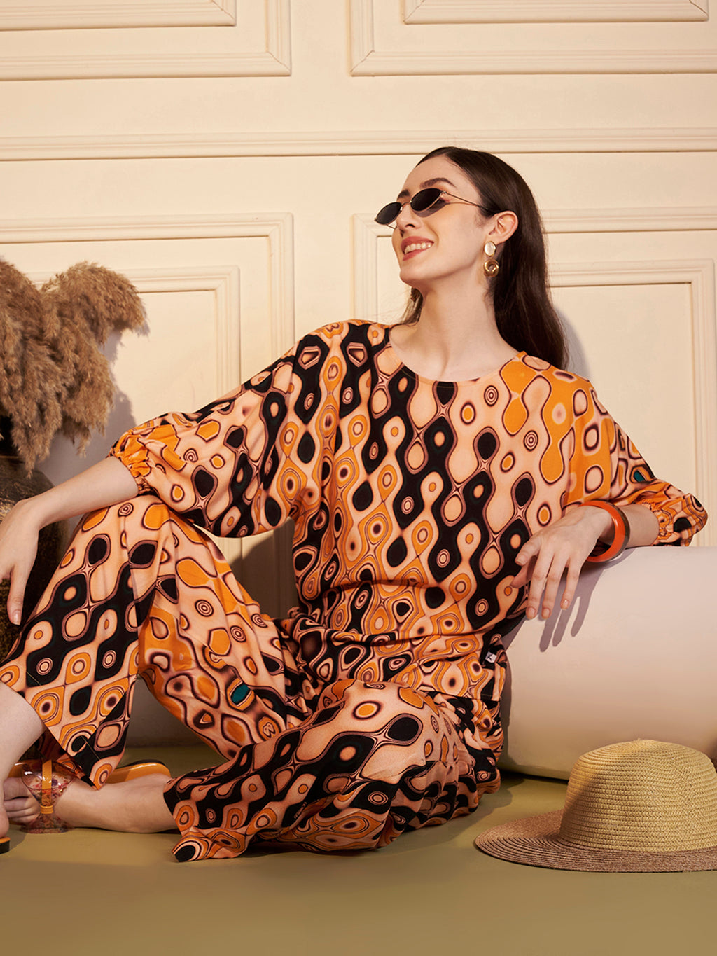 🧡 Retro Wave Printed Co-ord Set