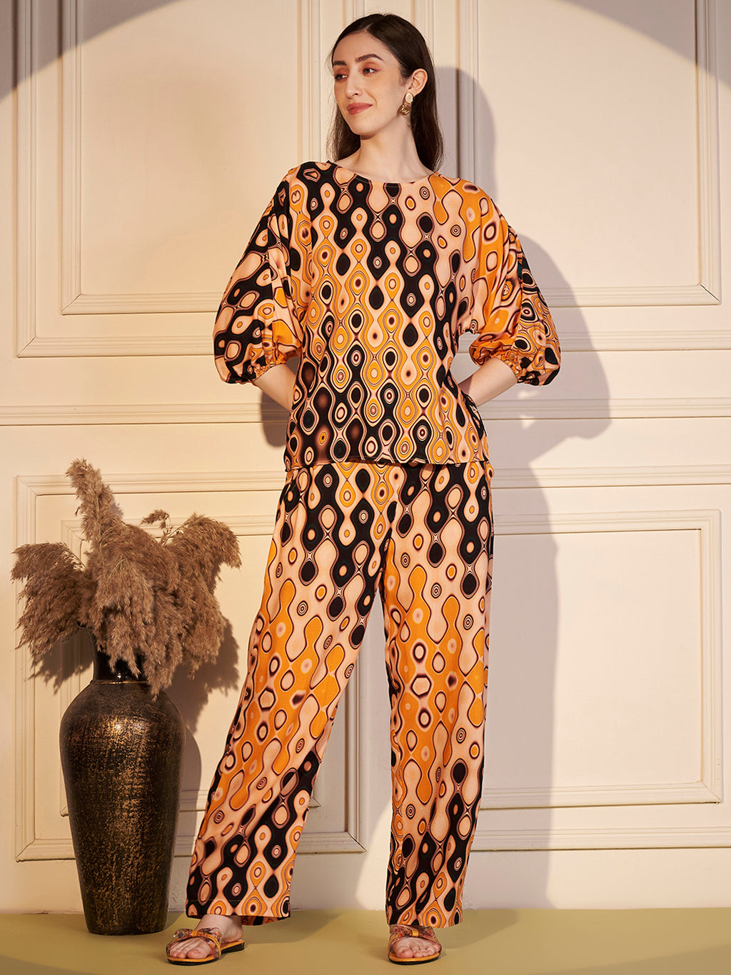 🧡 Retro Wave Printed Co-ord Set