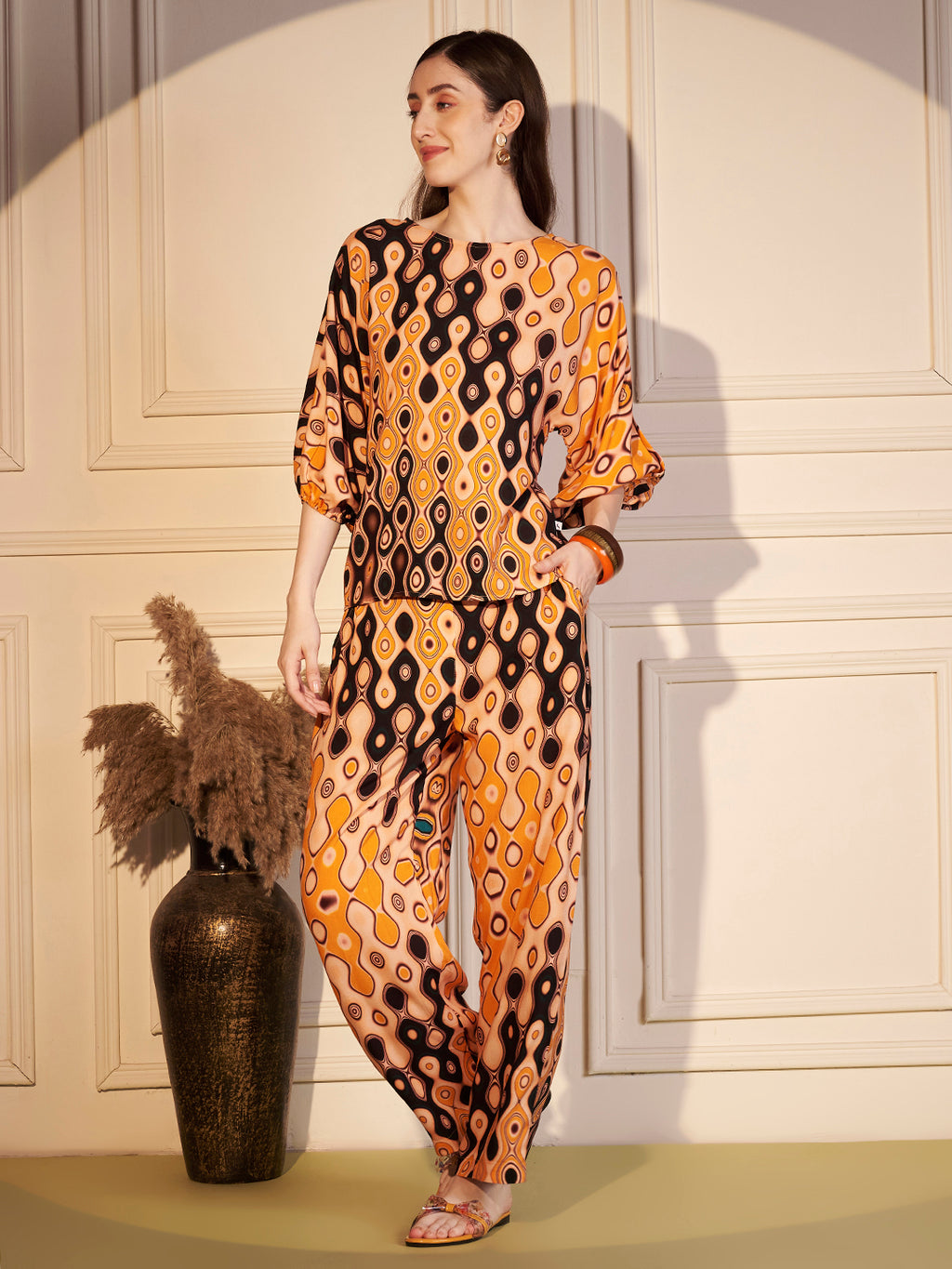 🧡 Retro Wave Printed Co-ord Set