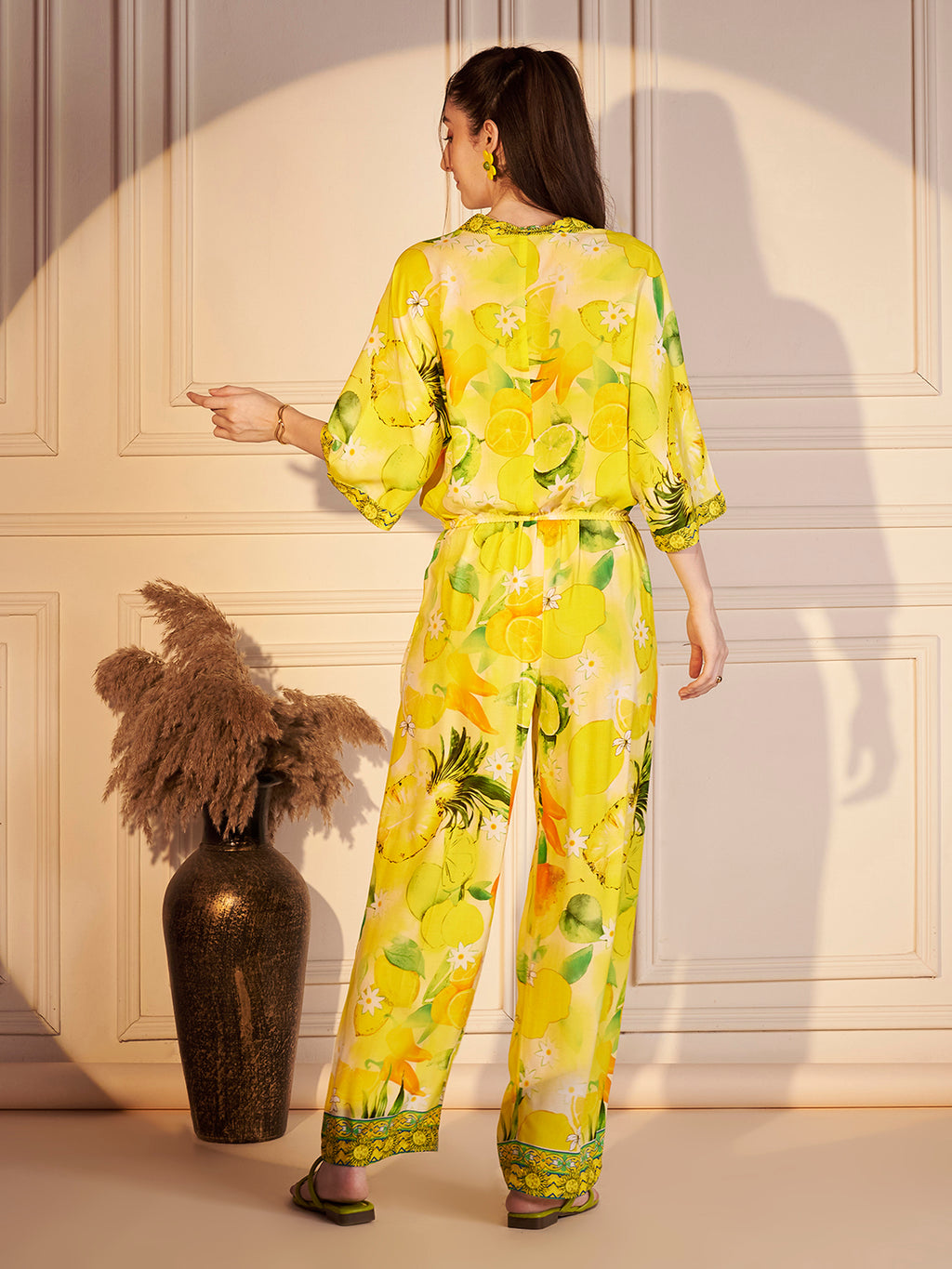 Citrus Bloom Satin Co-ord Set