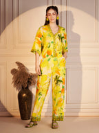 Citrus Bloom Satin Co-ord Set