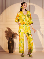 Citrus Bloom Satin Co-ord Set