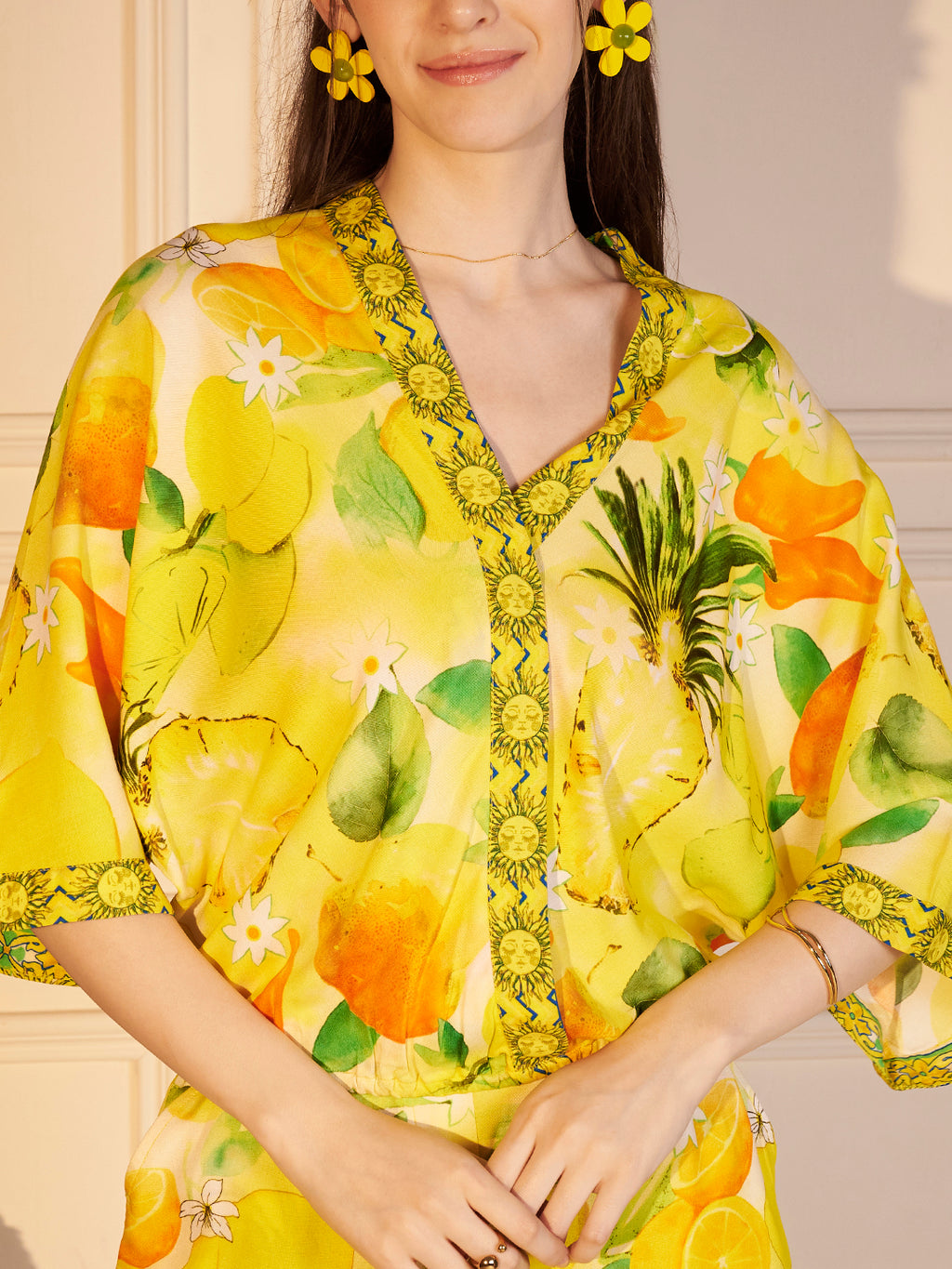 Citrus Bloom Satin Co-ord Set