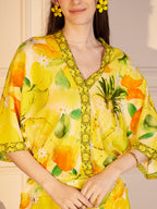 Citrus Bloom Satin Co-ord Set