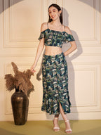 🌿 Emerald Bloom Printed Co-ord Set