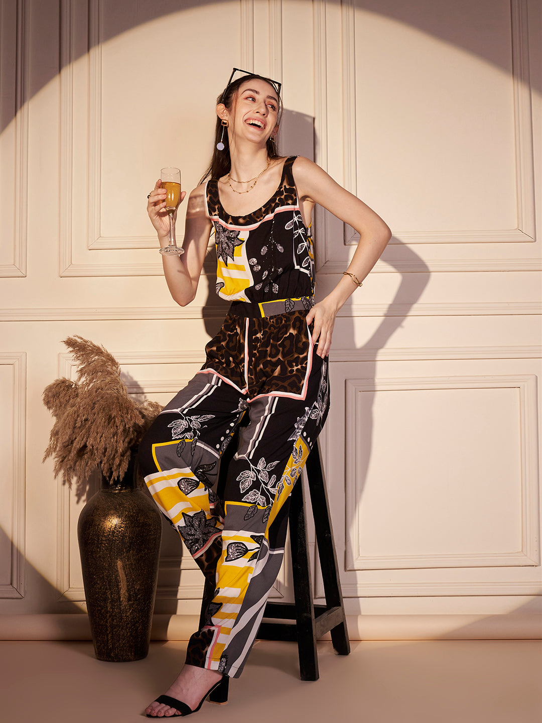 🖤 Bold Essence Viscose Printed Jumpsuit