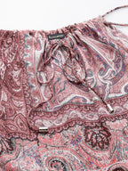 Valbone Women's Maroon Viscose Printed Tie Pattern Jumpsuit