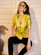 🍋 Citrus Bloom Printed Viscose Shirt