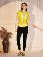 🍋 Citrus Bloom Printed Viscose Shirt