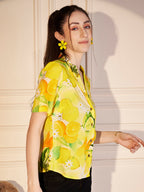 🍋 Citrus Bloom Printed Viscose Shirt