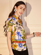 🌴 Tropical Vista Printed Viscose Shirt