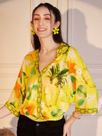🍍 Tropical Sunshine Printed Viscose Top
