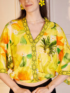 🍍 Tropical Sunshine Printed Viscose Top