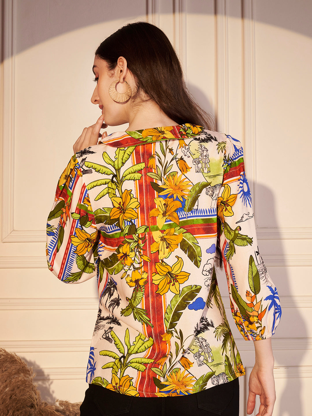 🌴 Tropical Escape Printed Viscose Top