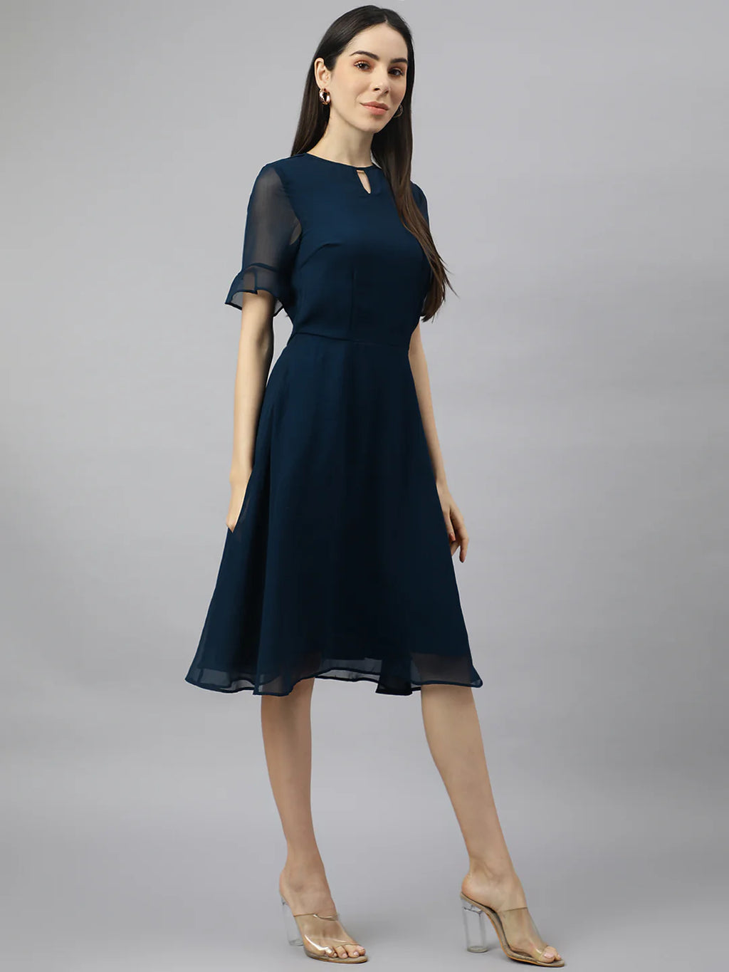 Georgette Floral solid Dress